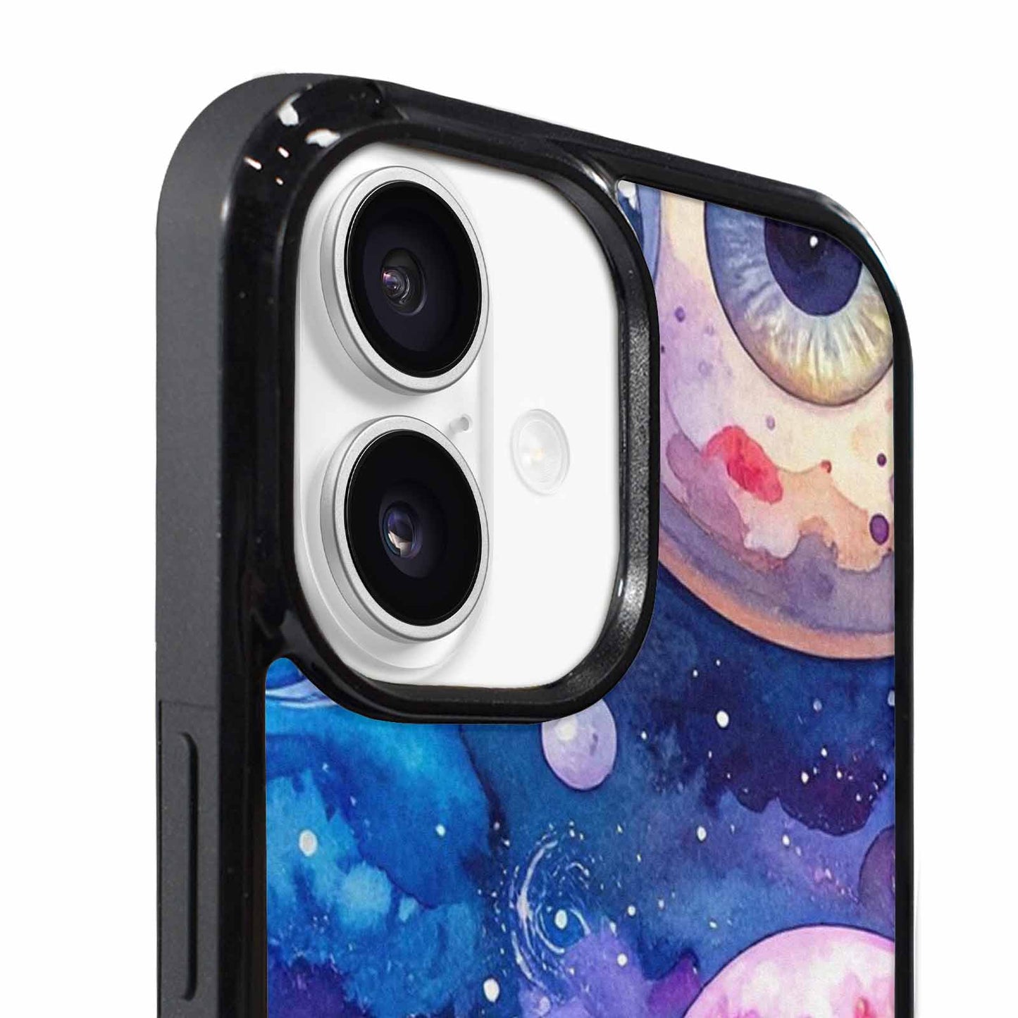 iPhone 17 Case — Cartoon Eyeballs Galaxy Space, Custom Art Phone Cover