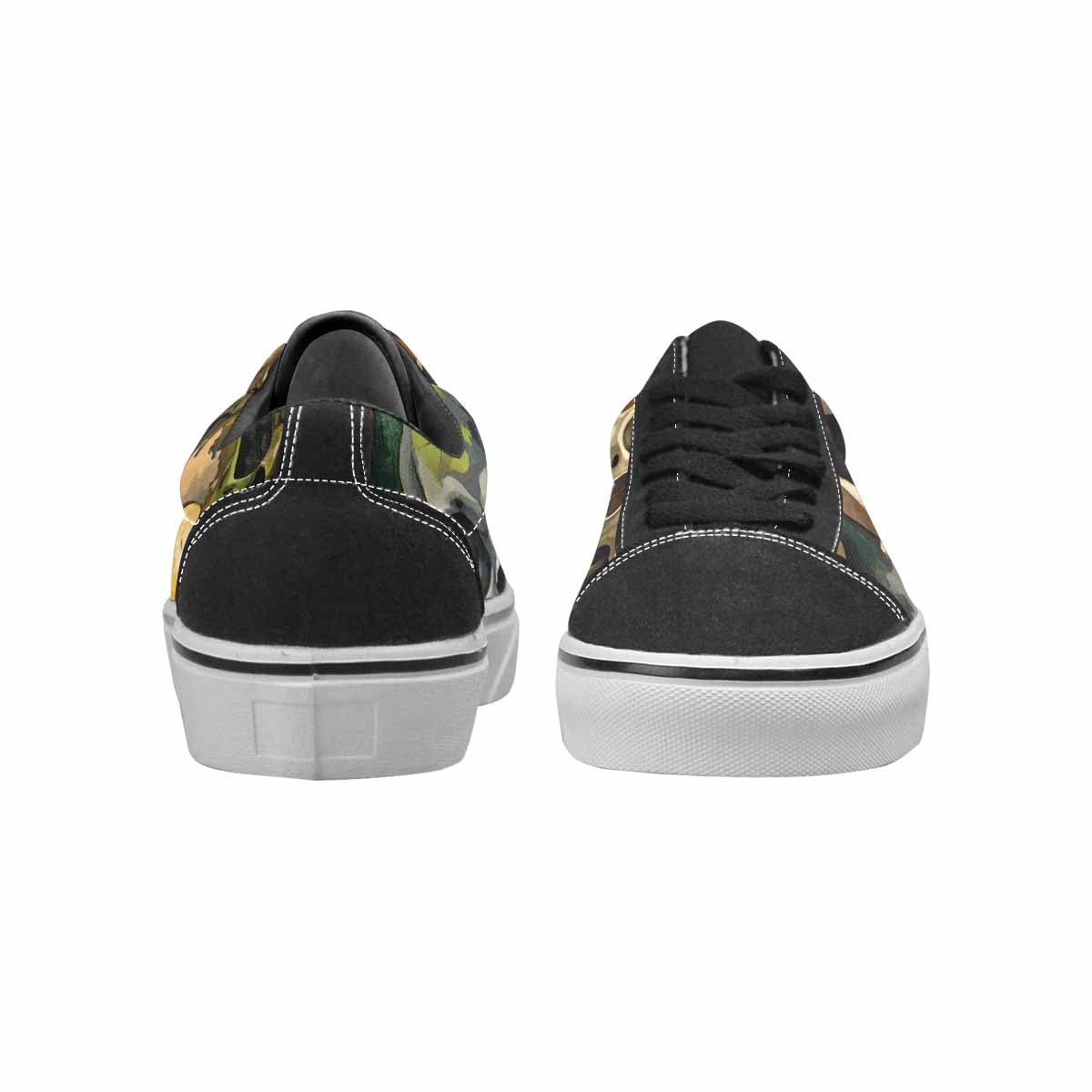 WOMEN'S Skulls  Camo Skulls Lace-Up Canvas Melting Art Sneakers