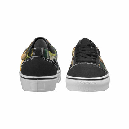 WOMEN'S Skulls  Camo Skulls Lace-Up Canvas Melting Art Sneakers