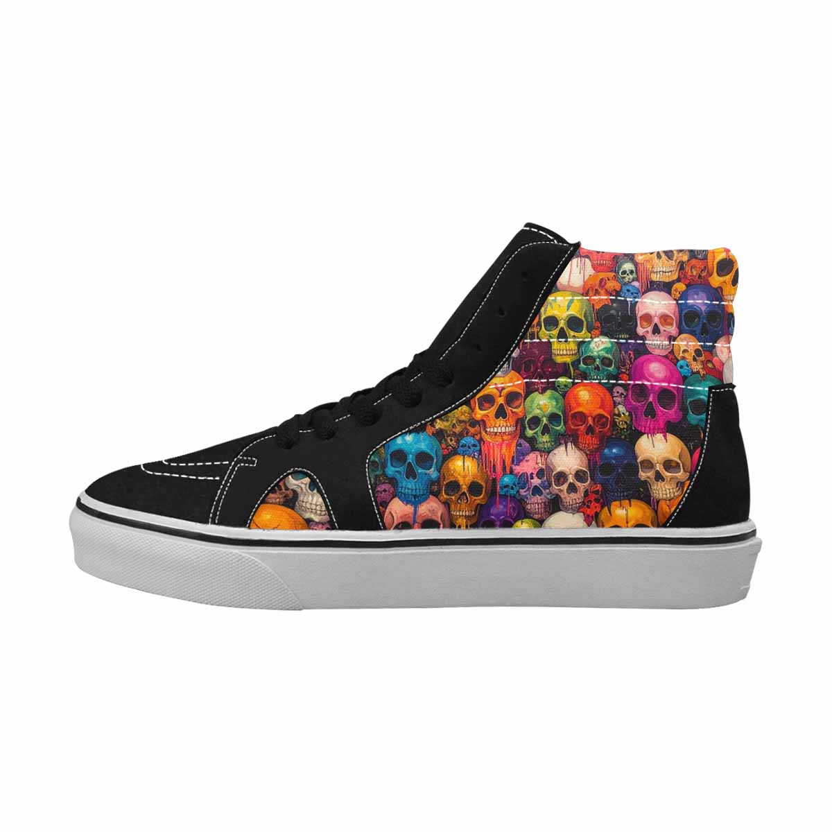MEN'S Skulls (general) Skulls High Top Canvas Grunge Custom Shoes