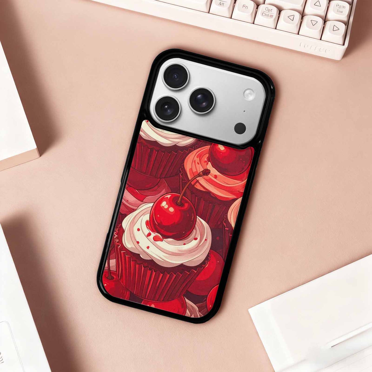 iPhone 17 Pro Case — Retro Cherry Cupcake Retro Vintage, Custom Made Phone Cover