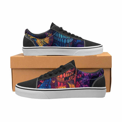 WOMEN'S Snakes And Skulls Collage Canvas Lace-Up Aesthetic Shoes