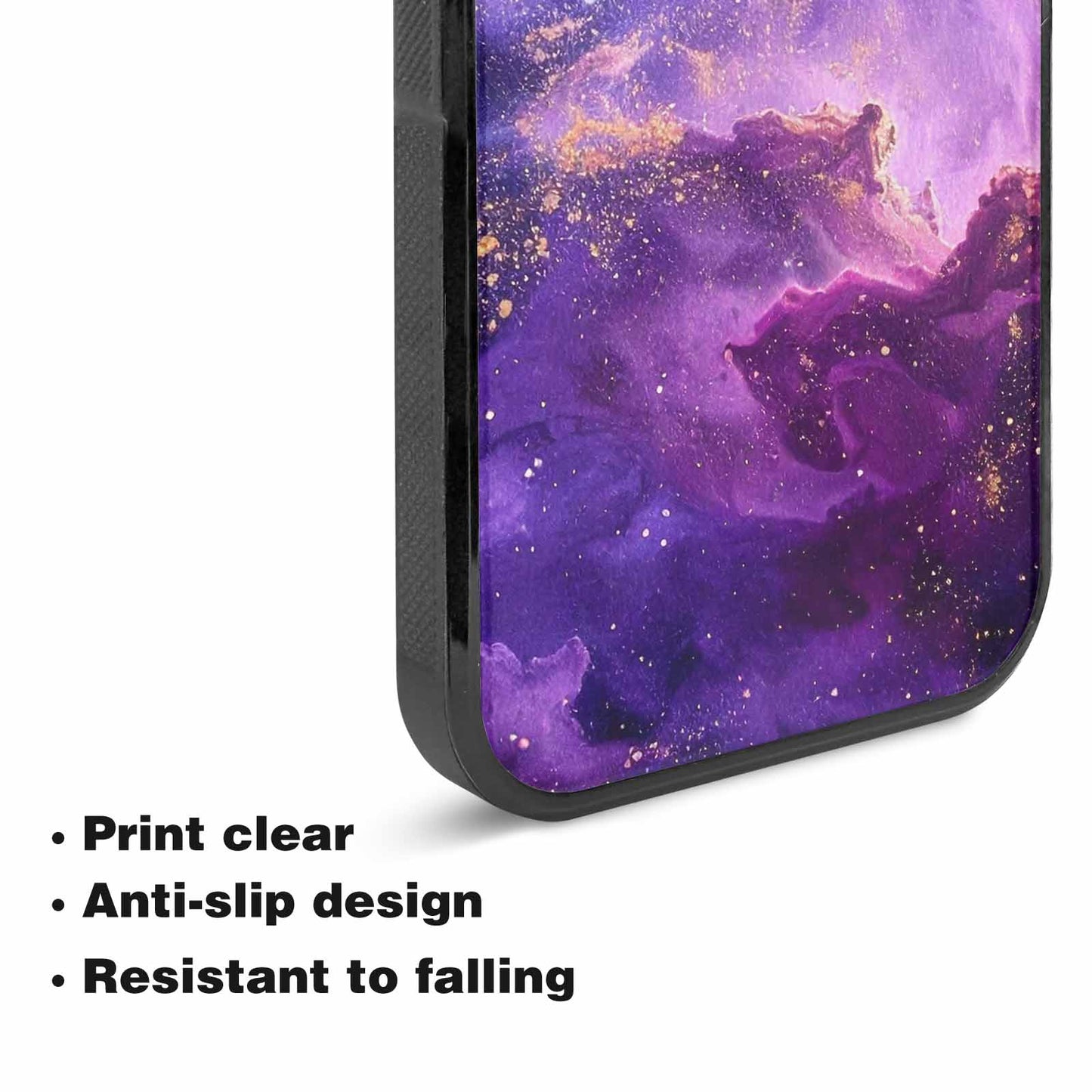 iPhone 15 Case — Purple Color Tones Nebula Texture With, Original Design Phone Case
