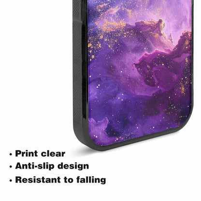 iPhone 15 Case — Purple Color Tones Nebula Texture With, Original Design Phone Case