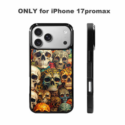 iPhone 17 Pro Max Case — Skulls Animal Print Gothic Skulls, Unique Phone Case Design