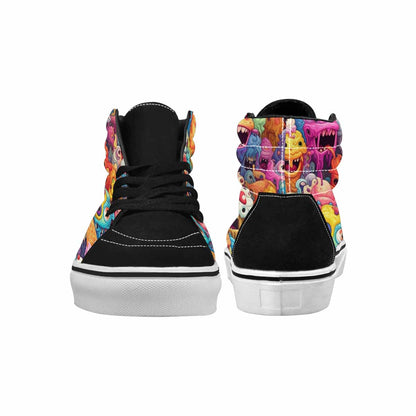 MEN'S Melting Ice Cream Monster High Top Canvas Vibrant Chaos Custom Sneakers