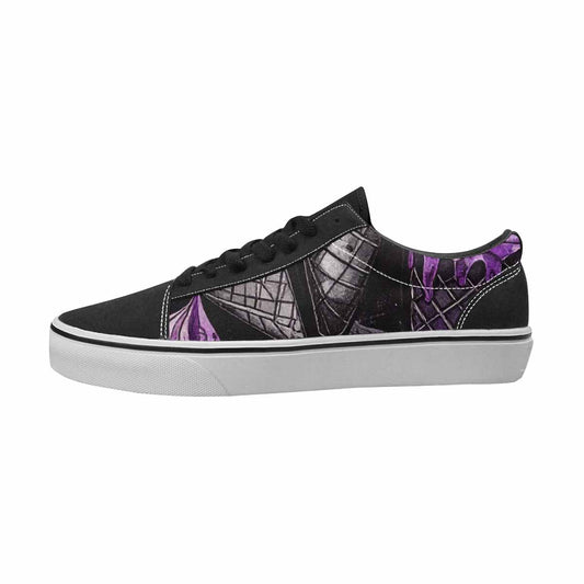 WOMEN'S Ice Cream Black & Purple Ink Canvas Personalized Neon Fantasy Custom Shoes