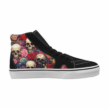 MEN'S Skulls Roses Melting Skulls High Top Canvas Wallpaper Art Custom Sneakers