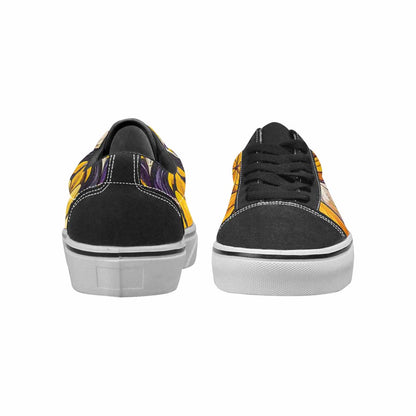 WOMEN'S Nonbinary Flag Color Canvas Lace-Up Vivid Custom Sneakers