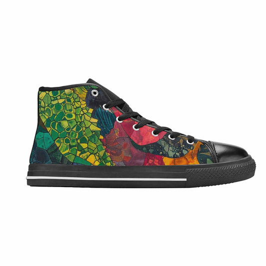 WOMEN'S Dinosaur Silhouette High Top Canvas Grunge Shoes