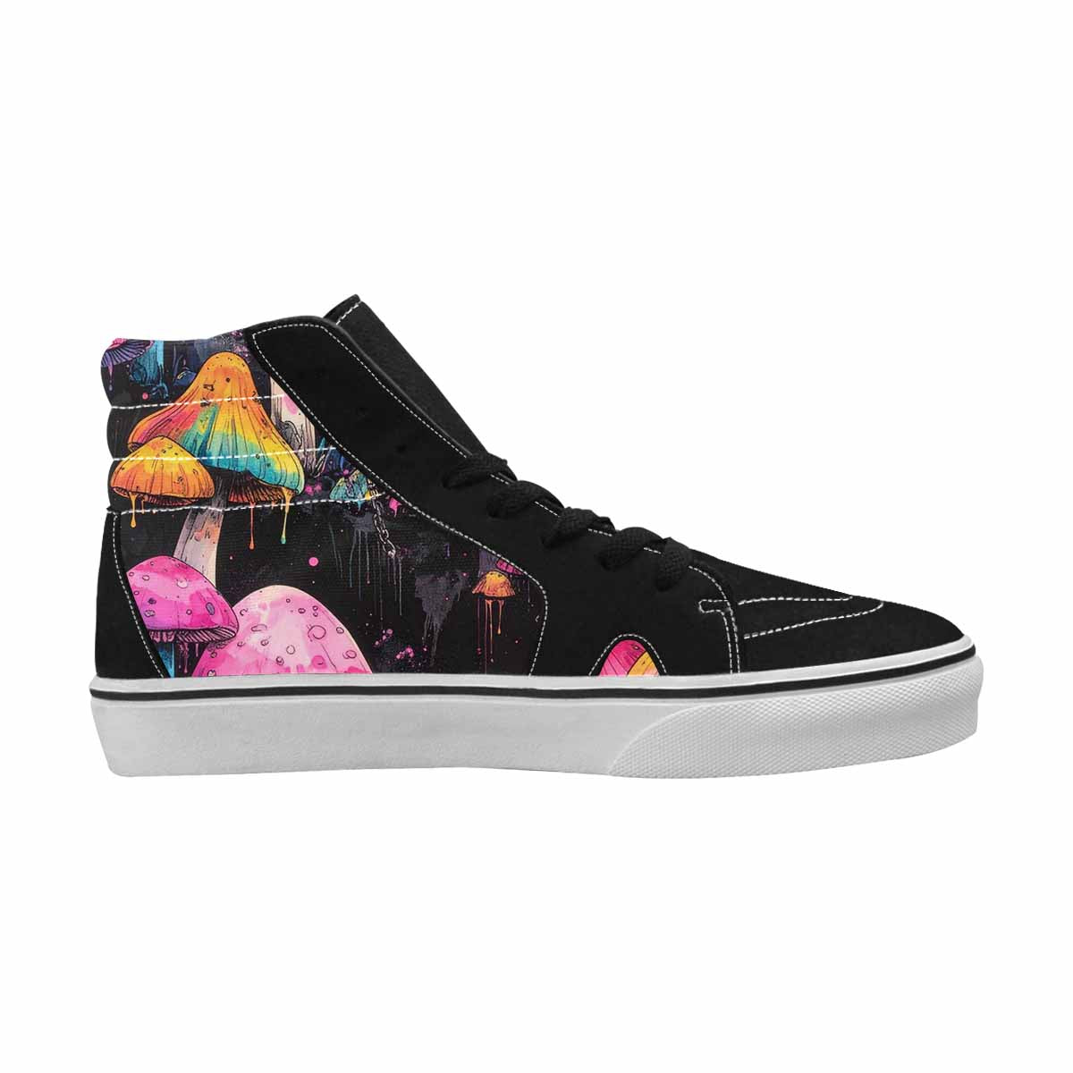 MEN'S Rainbow Drip Mushrooms High Top Canvas Aesthetic Custom Shoes