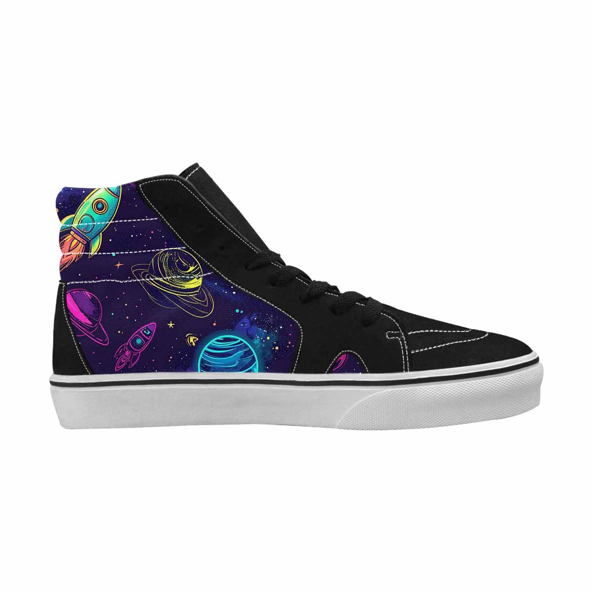 WOMEN'S Space Galaxy Astronaut High Top Canvas Wallpaper Art Custom Sneakers