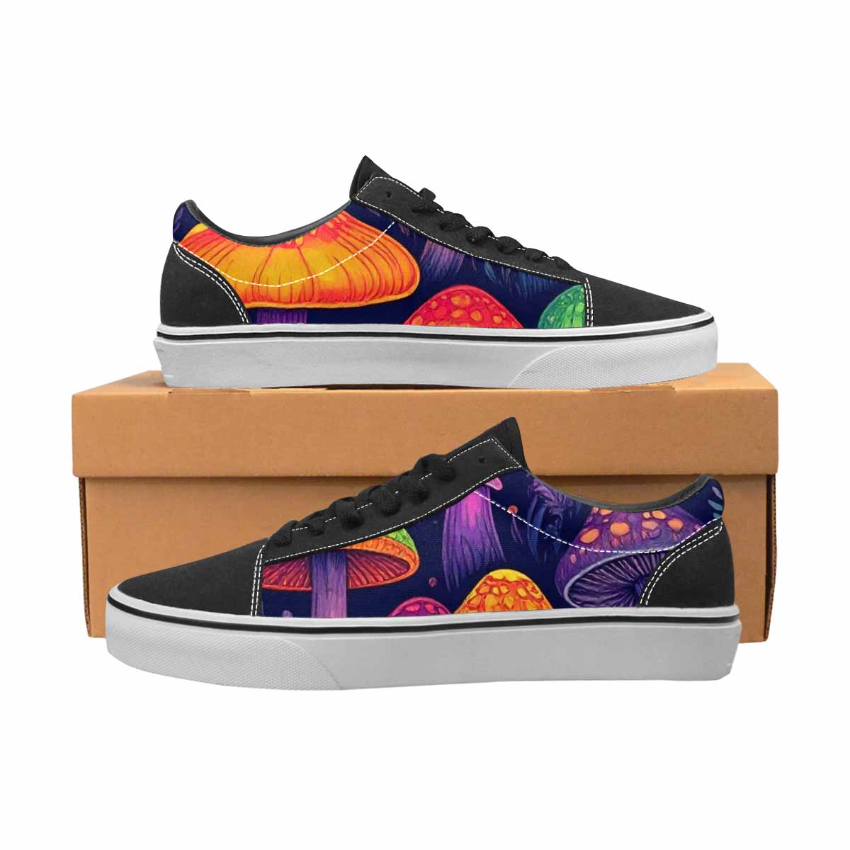WOMEN'S Psychedelic Mushroom Canvas Lace-Up Y2K Custom Shoes