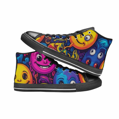 MEN'S Funny Looking Cartoon High Top Canvas Neon Fantasy Sneakers