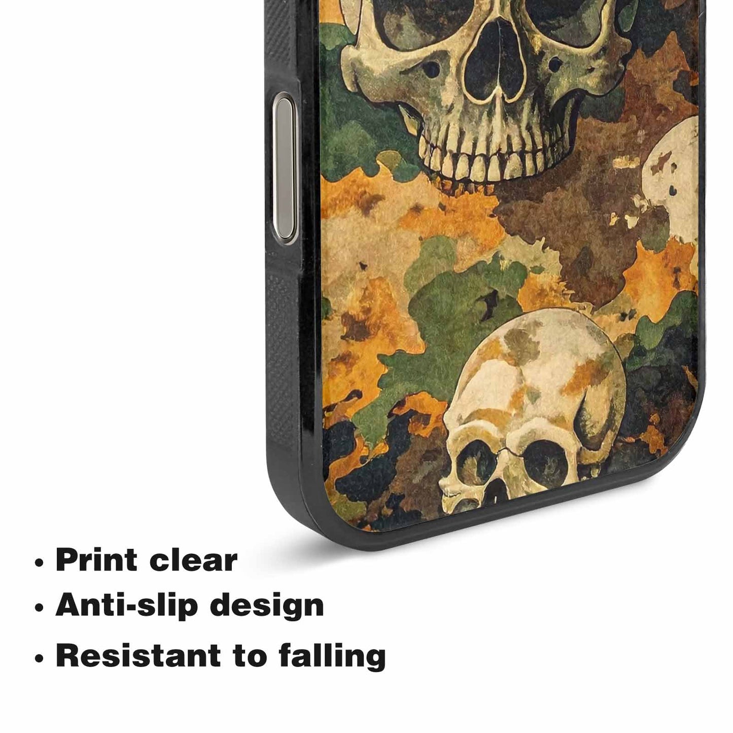 iPhone 16 Pro Max Case — Military Camo Texture Combined With Distressed, Custom Art Phone Cover