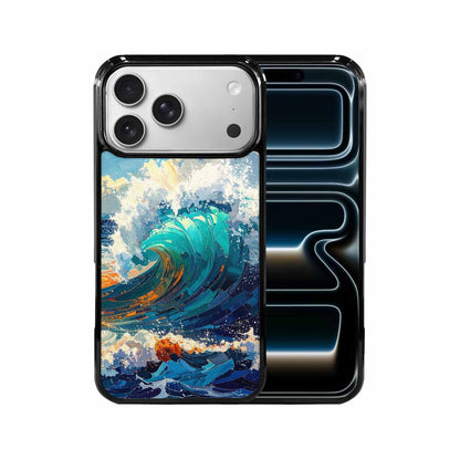 iPhone 17 Pro Max Case — Wave Crest Splash Wave Watercolor Abstract, Unique Phone Case Design
