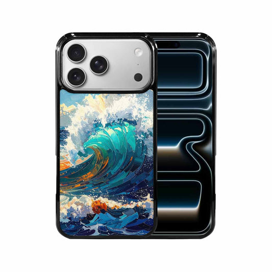 iPhone 17 Pro Max Case — Wave Crest Splash Wave Watercolor Abstract, Unique Phone Case Design