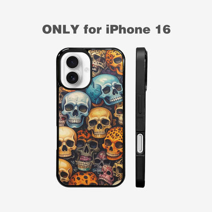 iPhone 16 Case — Skulls Pattern Hundreds Of Sma, Custom Phone Case