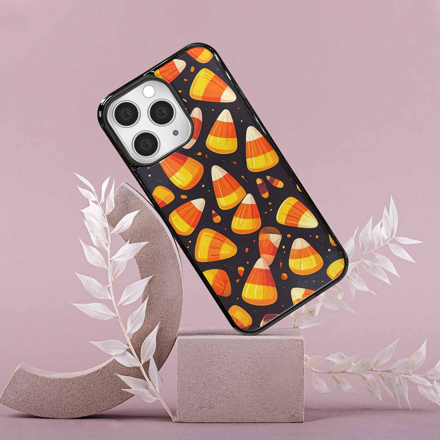 iPhone 15 Pro Max Case — Halloween Candy Corn, Custom Designed Case Cover