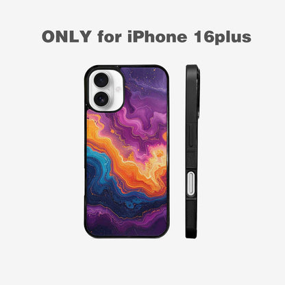 iPhone 16 Plus Case — Psychedelic Marble Tessellation, Custom Printed Phone Case