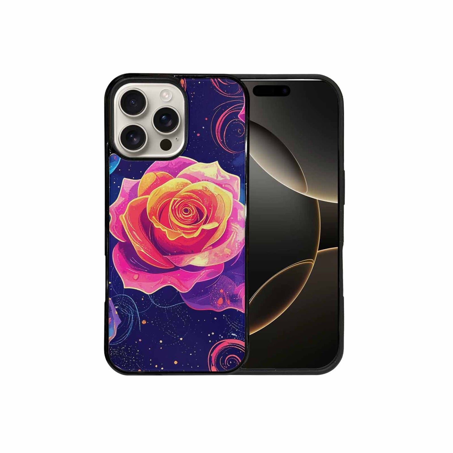 iPhone 16 Pro Max Case — Rose Galaxy Art Seamless Pattern Vibrant, Custom Art Phone Cover