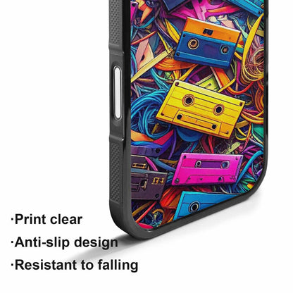 iPhone 17 Case — Retro Cassette Tape Pattern Retro Vintage, Personalized Phone Case