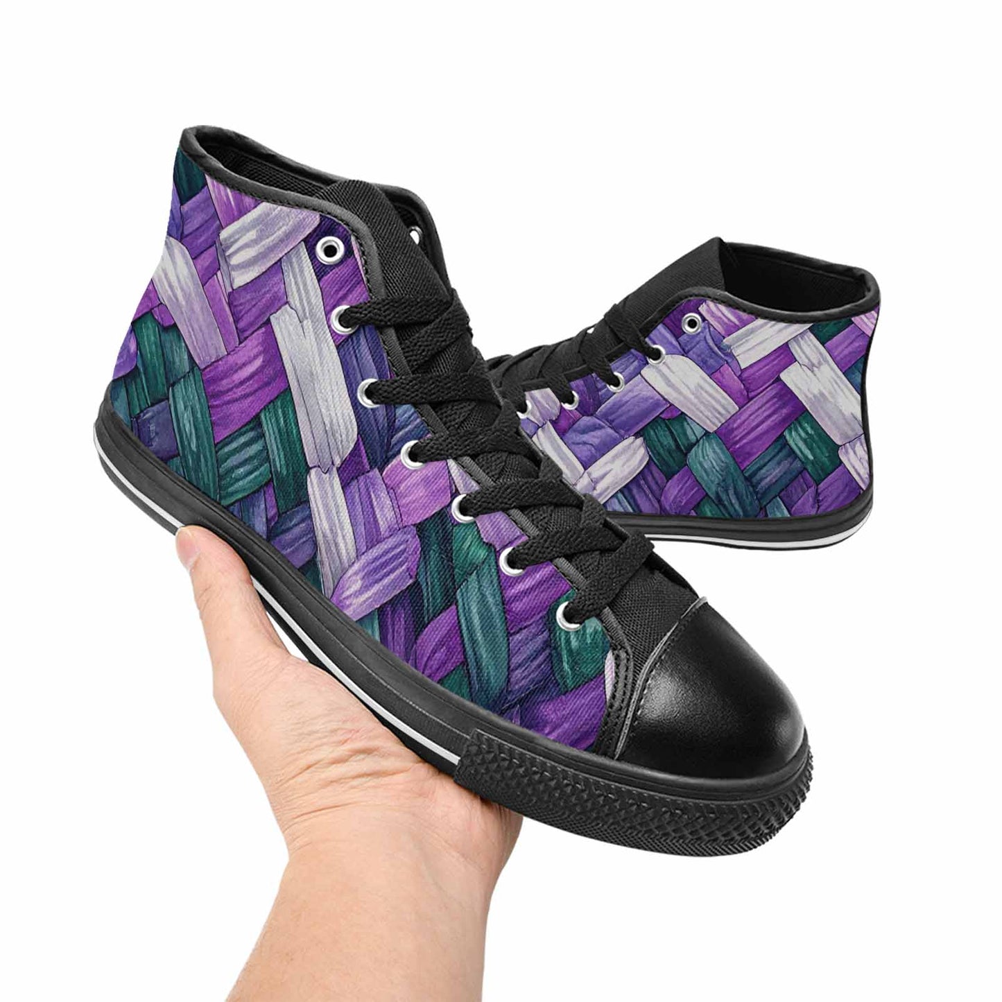 MEN'S Genderqueer Flag Color High Top Canvas Surreal Shoes