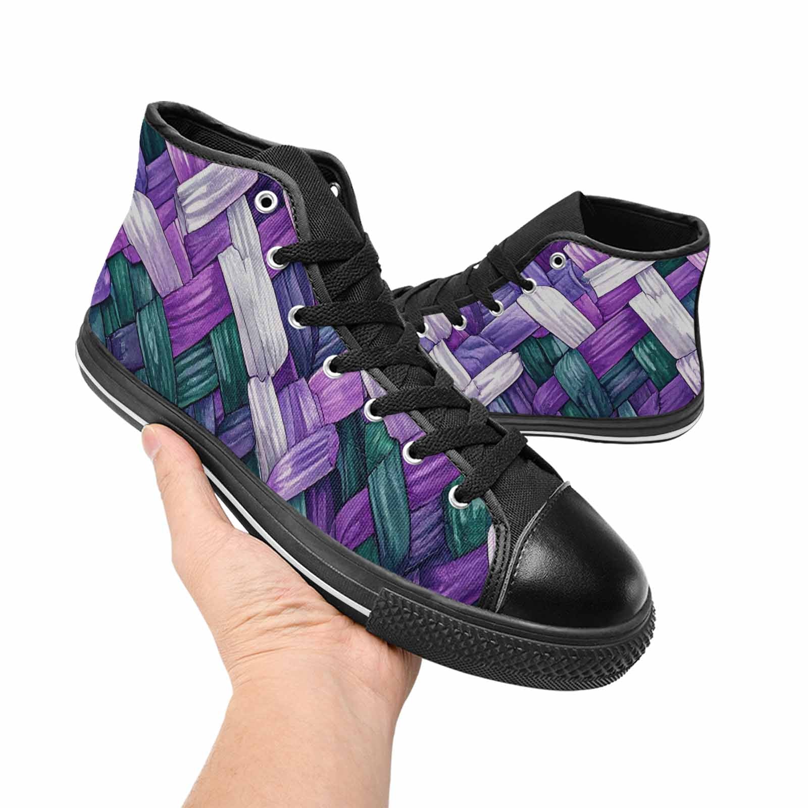 MEN'S Genderqueer Flag Color High Top Canvas Surreal Shoes