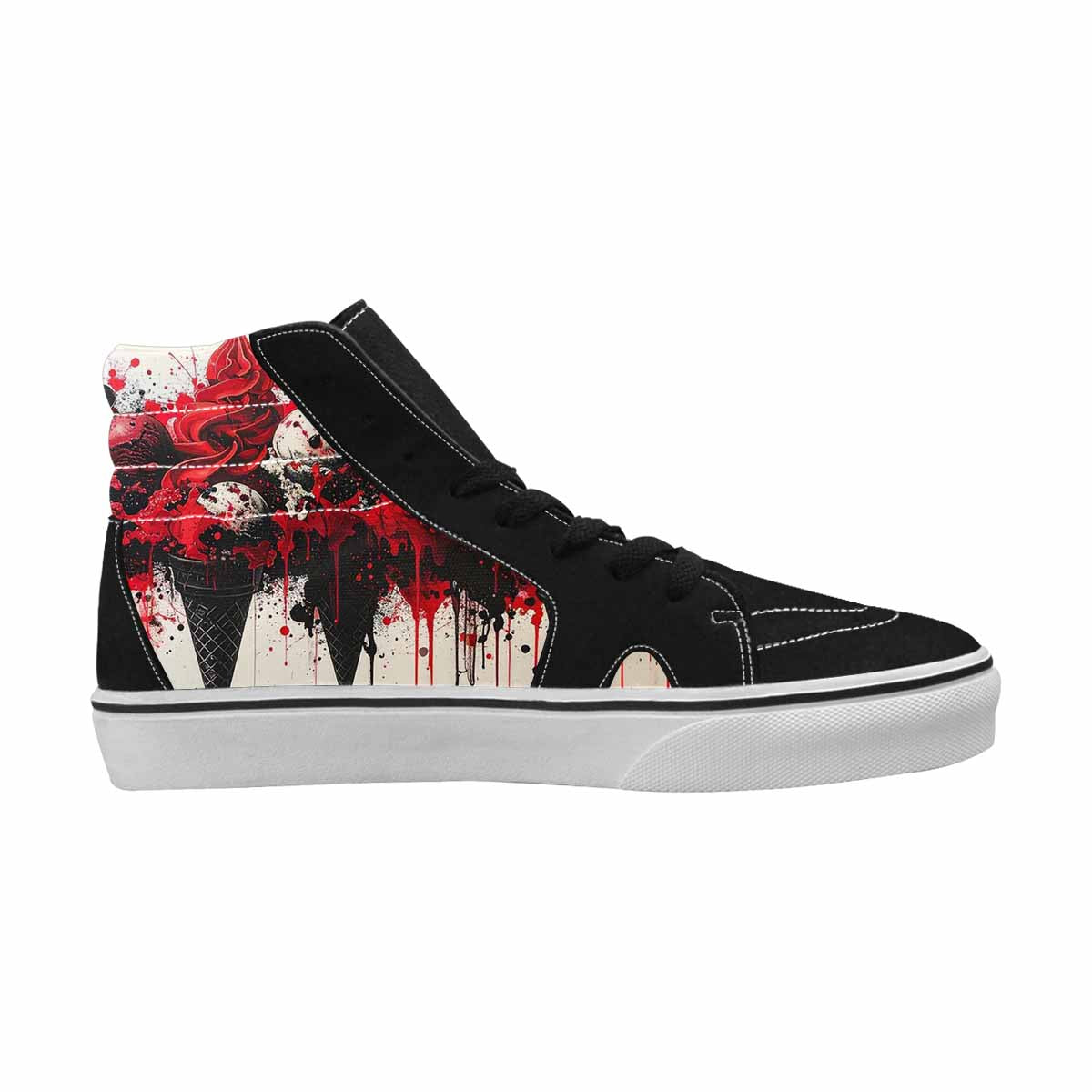 MEN'S Ice Cream Motif High Top Canvas Dark Academia Custom Sneakers