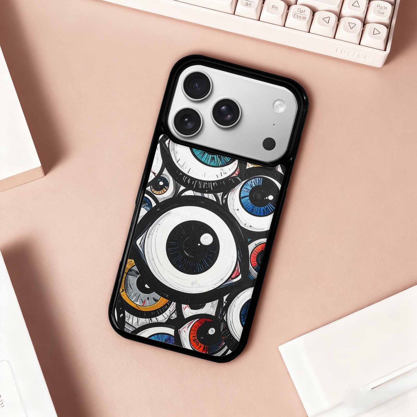 iPhone 17 Pro Case — Googly Cartoon Eyeballs Cartoon Cute, Custom Designed Case Cover