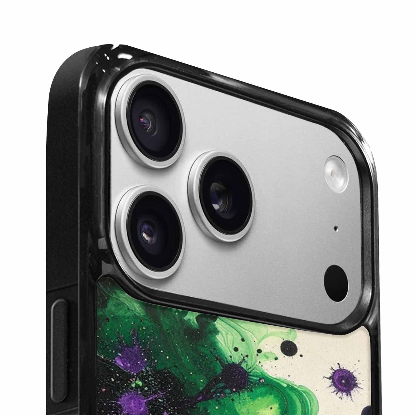 iPhone 17 Pro Max Case — Black &amp; Green Ink Galaxy Space, Custom Designed Case Cover