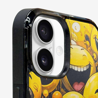 iPhone 16 Case — Melting Moon Smiley Red Splatt Pvn, Personalized Phone Case