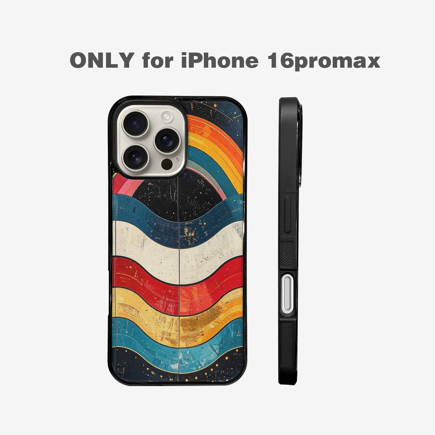 iPhone 16 Pro Max Case — Retro Wave Scallop Stripe Small Wavy, Personalized Phone Case