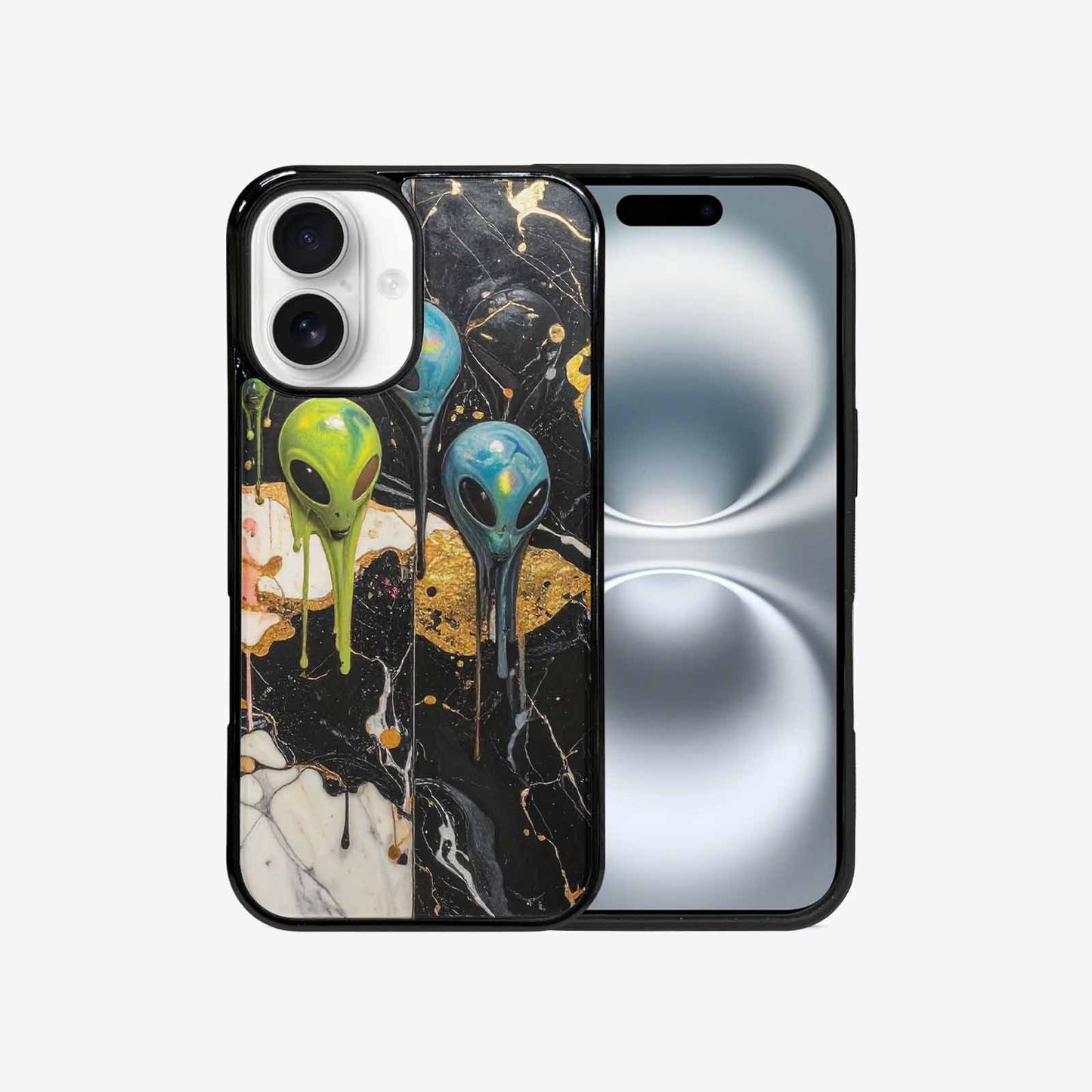 iPhone 16 Case — Aliens Marblemelting Aliens Pa F3p, Custom Phone Case