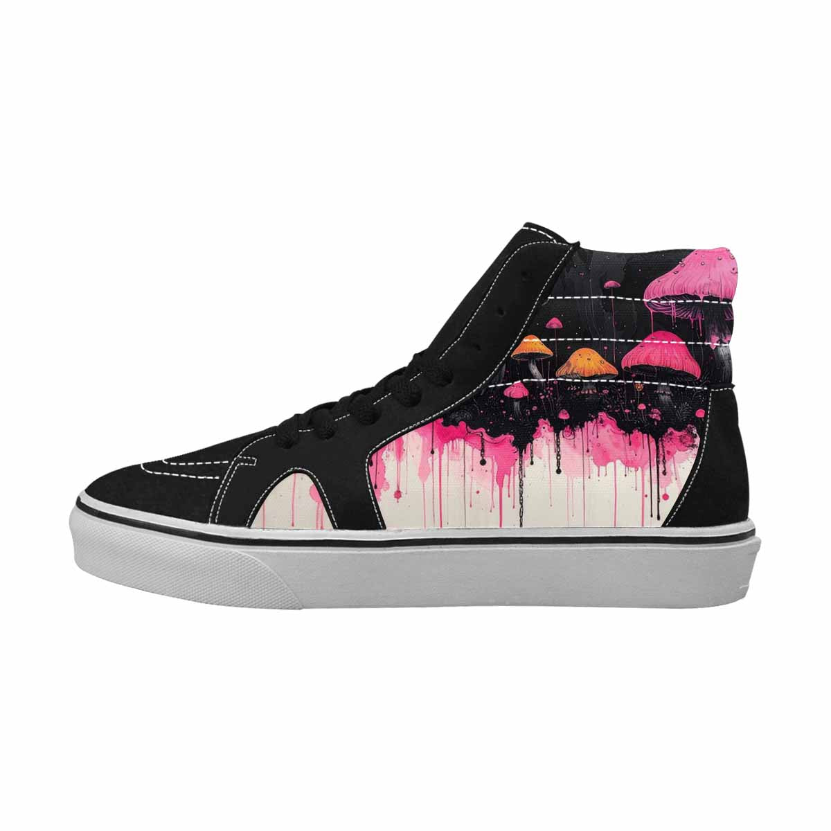 MEN'S Rainbow Drip Mushrooms High Top Canvas Vivid Sneakers