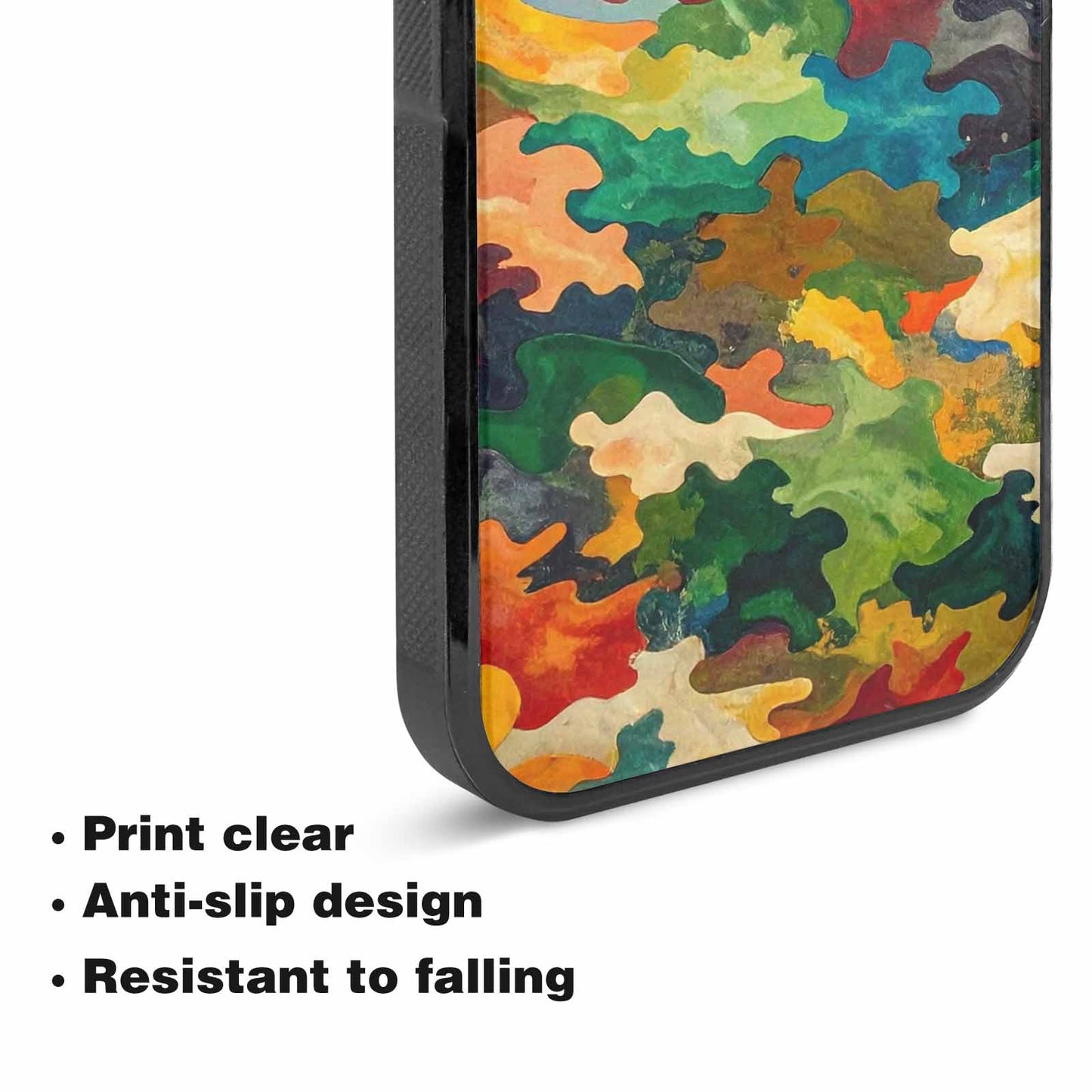 iPhone 15 Case — Camo Patches Full Color Vibrant Camo, Original Design Phone Case