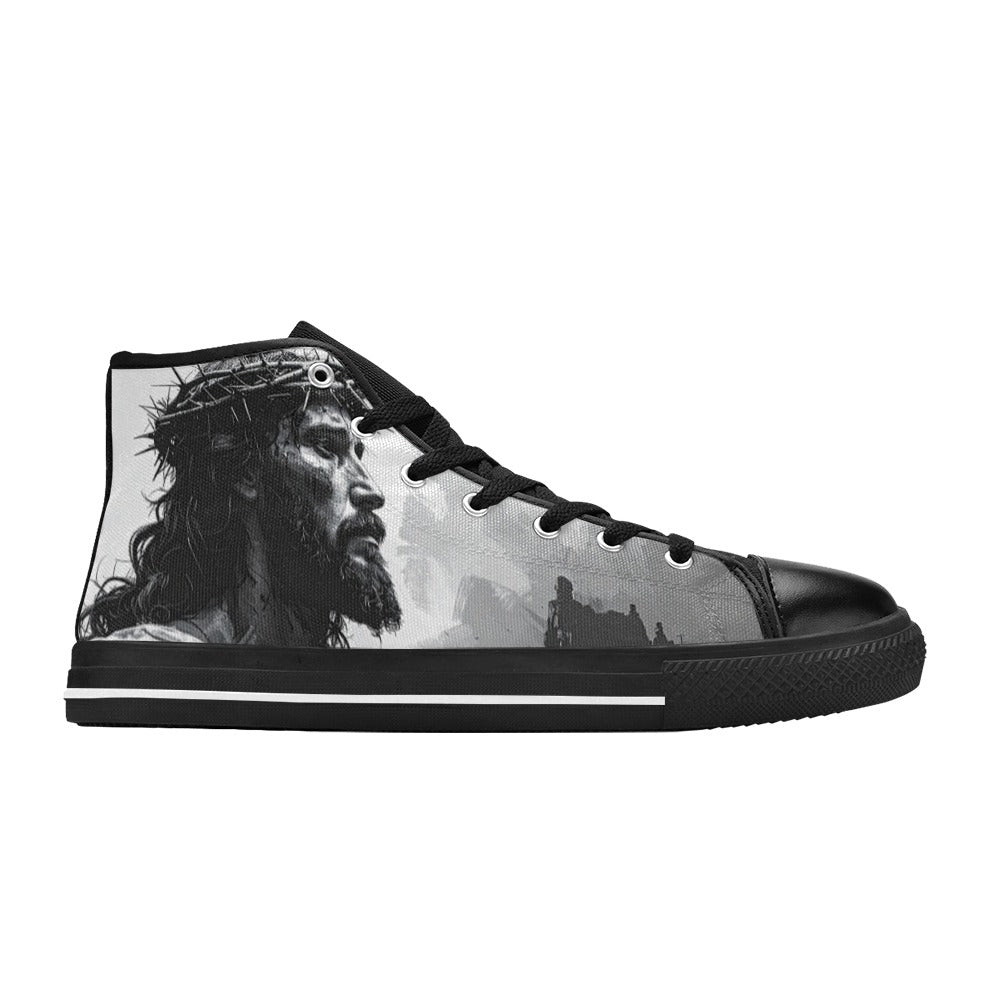 WOMEN'S Jesus_Ht_06 High Top Canvas Wallpaper Art Sneakers