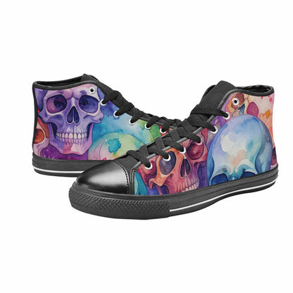 MEN'S Kulls - Watercolor High Top Canvas Y2K Custom Shoes