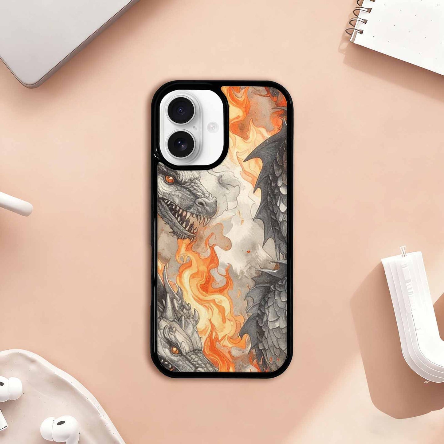 iPhone 17 Case — Retro Dragons Flame Retro Vintage, Original Design Phone Case