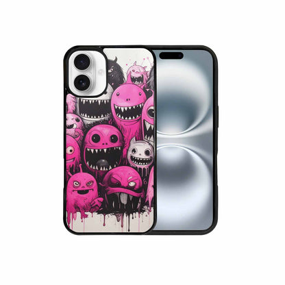 iPhone 16 Plus Case — Monsters General Black Pink Ink Cartoon, Customized Protective Case