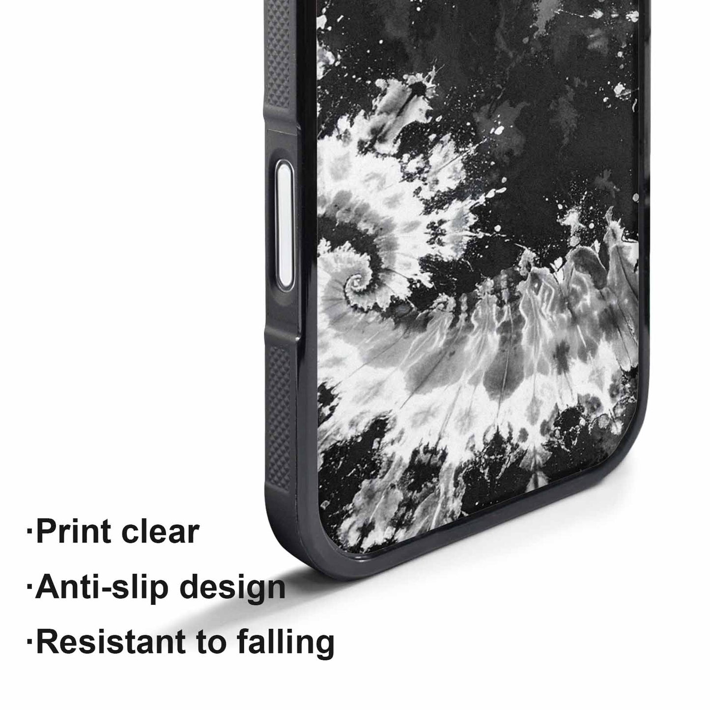iPhone 17 Pro Max Case — Tie Dye Acid Wash Black Tie, Personalized Phone Case