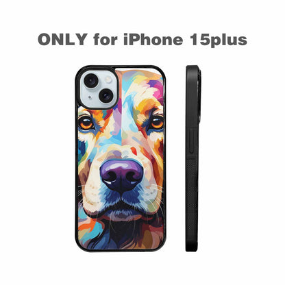 iPhone 15 Plus Case — Golden Retriever Watercolor Art Pattern, Customized Protective Case