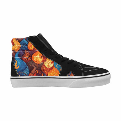 MEN'S Fire Flame High Top Canvas Neon Fantasy Sneakers