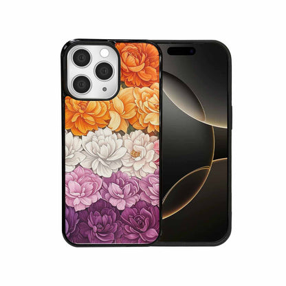 iPhone 15 Pro Max Case — Lesbian Flag Color Theme Small Rainbow, Custom Designed Case Cover
