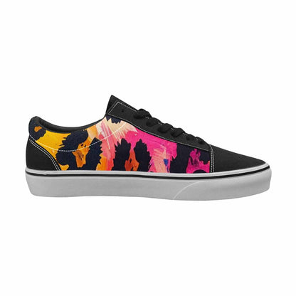 WOMEN'S Full Color Vibrant Animal Lace-Up Canvas Melting Art Sneakers