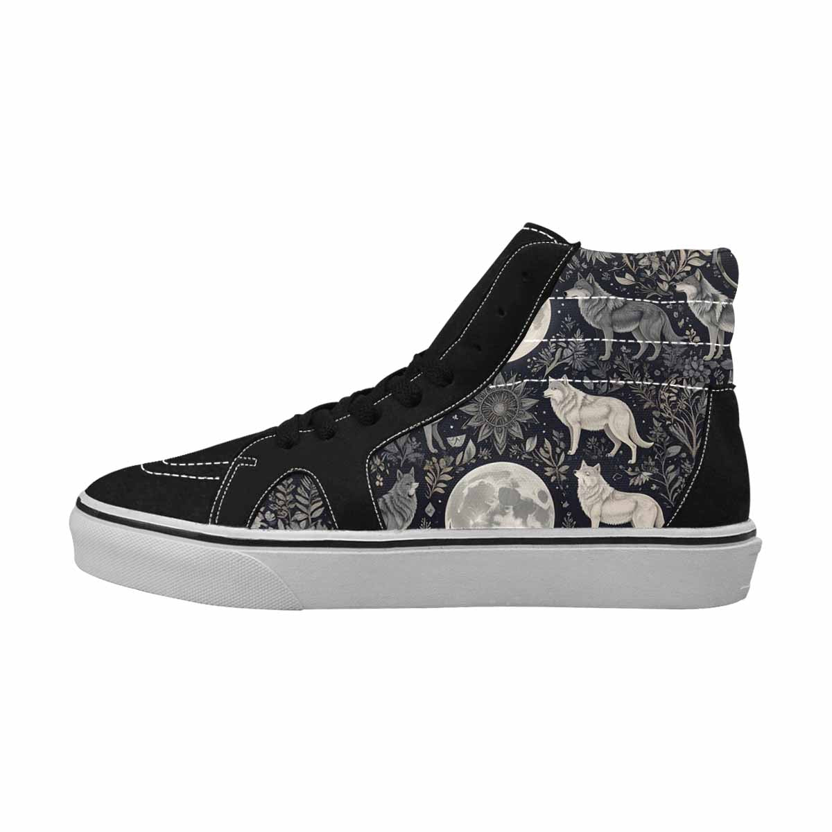 WOMEN'S Wolves Everywhere Collage High Top Canvas Vivid Sneakers