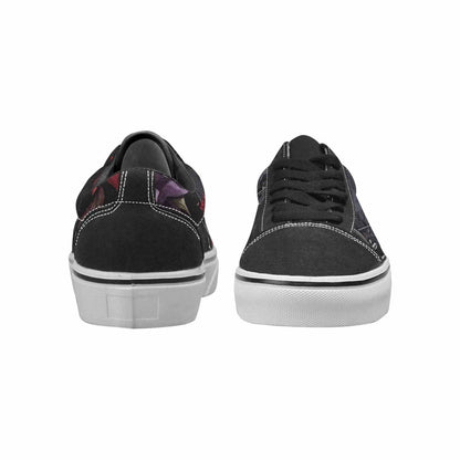 MEN'S Black Gothic Rose Canvas Lace-Up Dark Academia Custom Shoes