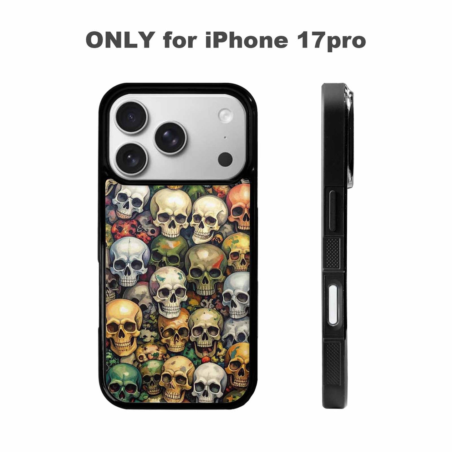 iPhone 17 Pro Case — Skulls Pattern Hundreds Of Sma Gothic, Custom Made Phone Cover