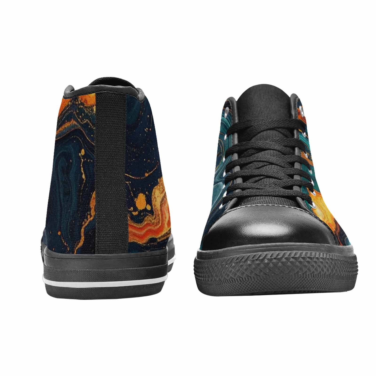 MEN'S Marble Dark High Top Canvas Vivid Shoes