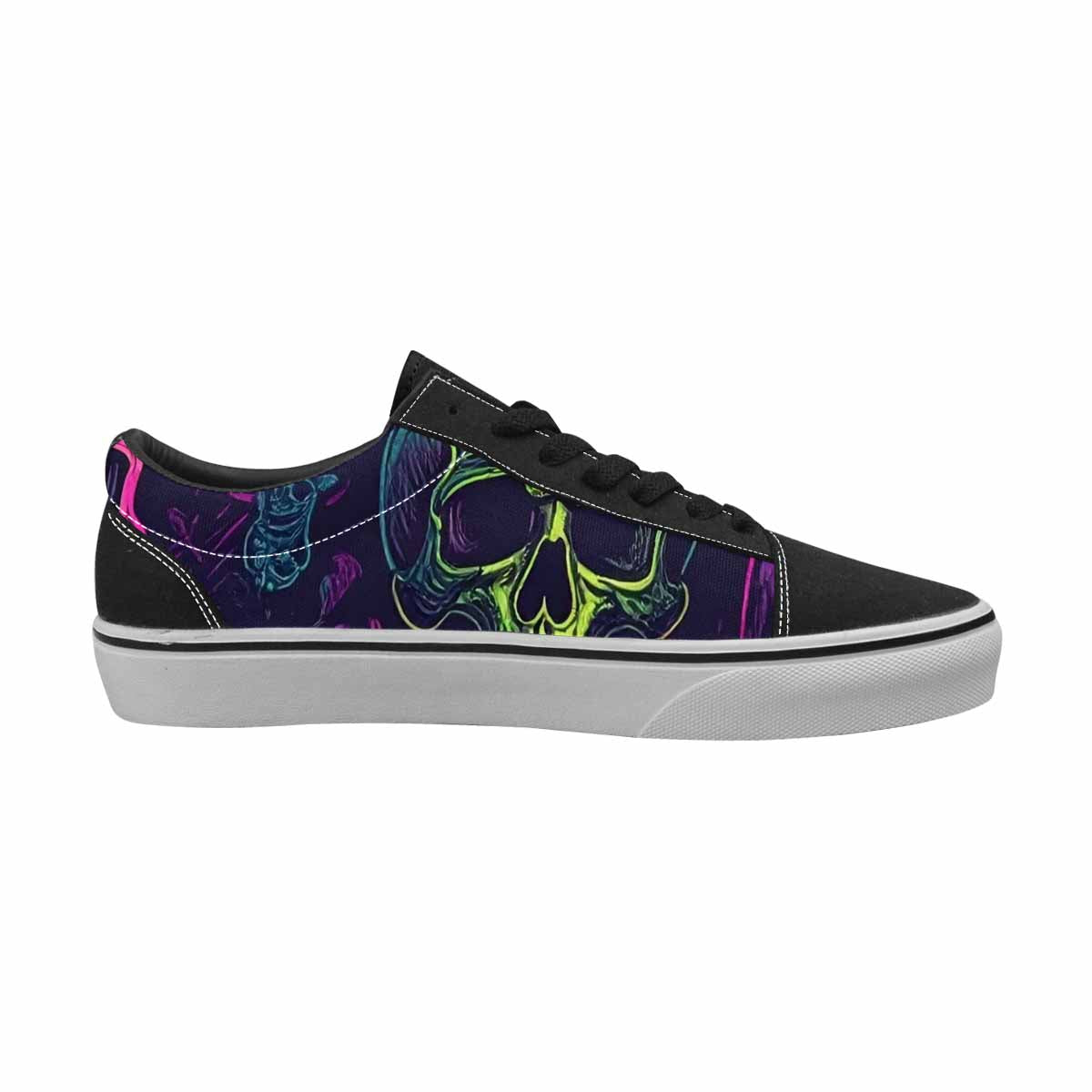 WOMEN'S Skulls - Neon Canvas Lace-Up Neon Fantasy Custom Sneakers
